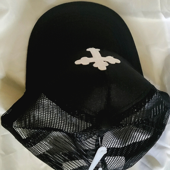 NEW *The Cross* Trucker Hat! White Cross. Black Cap. Christianity. Catholicism - Picture 3 of 5